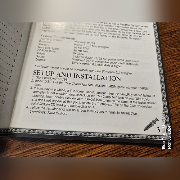 Clue Chronicles Fatal Illusion PC CD-ROM Game Windows 95 98 Hasbro 3 Disc Set - Picture 4 of 7